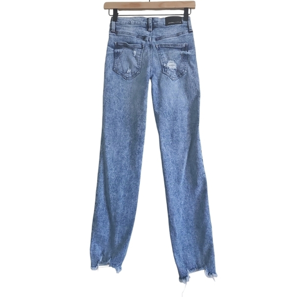 KENDALL & KYLIE DISTRESSED HIGH RISE SLIM STRAIGHT JEANS - Picture 2 of 9